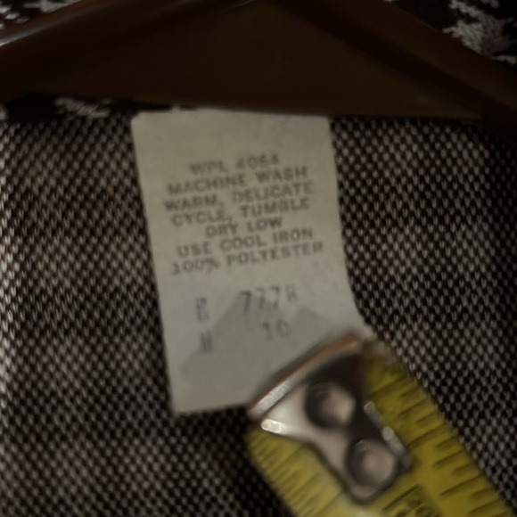 Vintage Houndstooth Brown and White Polyester Blazer - Picture 5 of 5